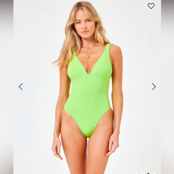 NWT L*Space Katniss One Piece Swimsuit Cucumber sz.S - Picture 3 of 8